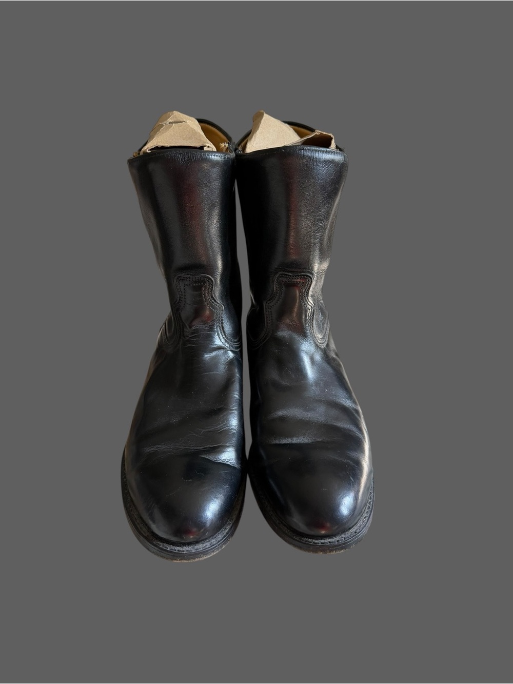 Vintage Black Leather Men's Cowboy Boots Size 13 D Made in USA Unbranded